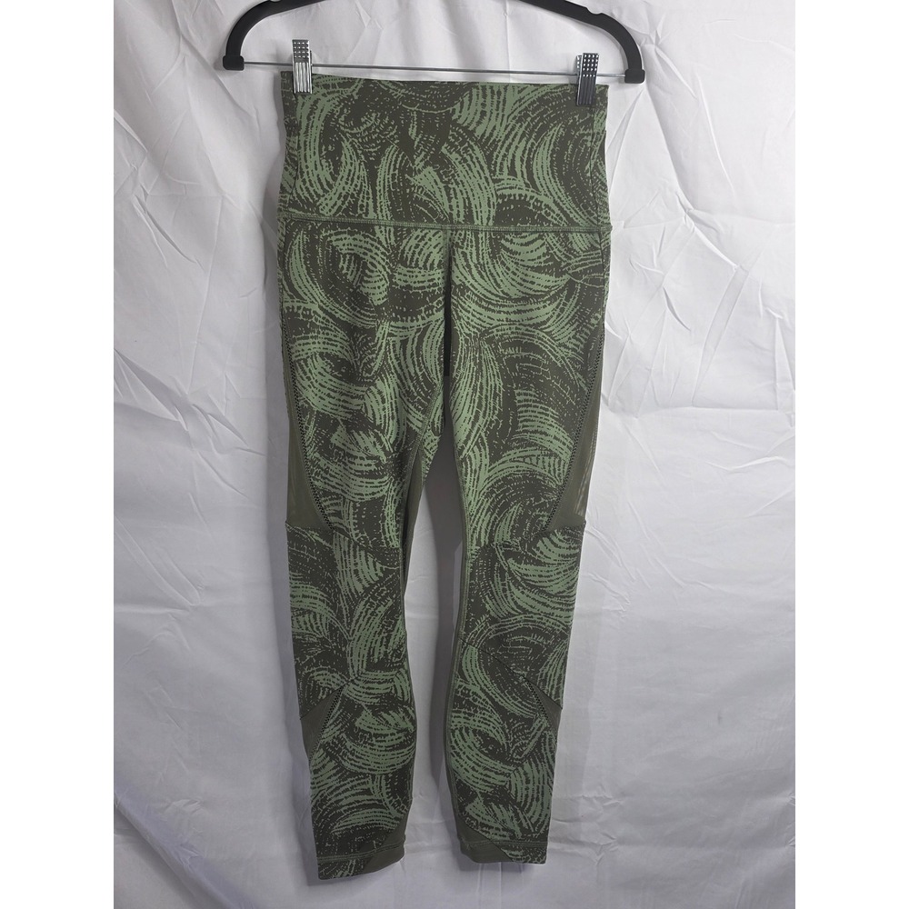 Lululemon Wanderlust Leggings Sz 6 Special Edition Mini Wavy Desert Olive